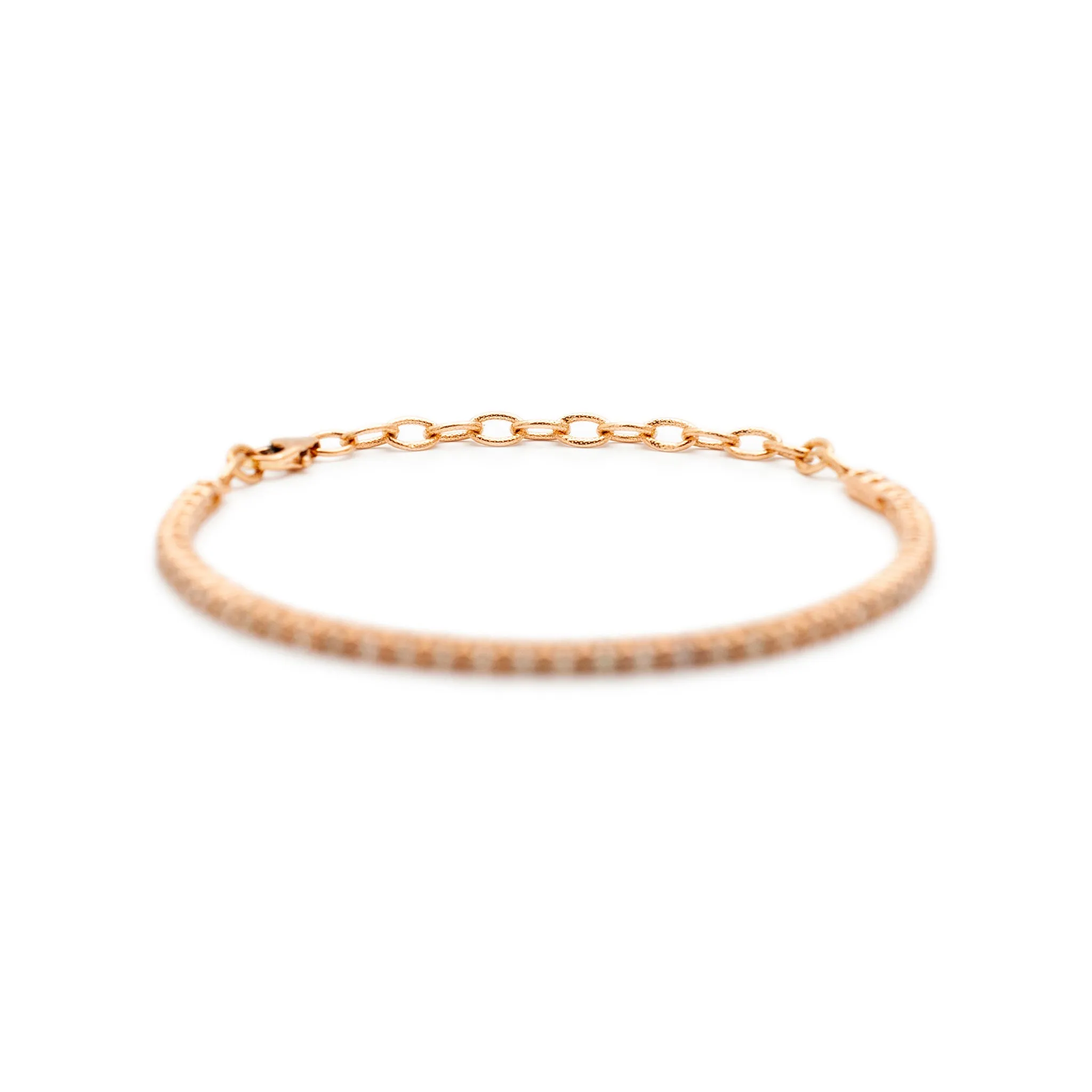 Levian Ladies 14K Rose Gold Fancy Brown Chocolate Diamond Petite Tennis Bracelet