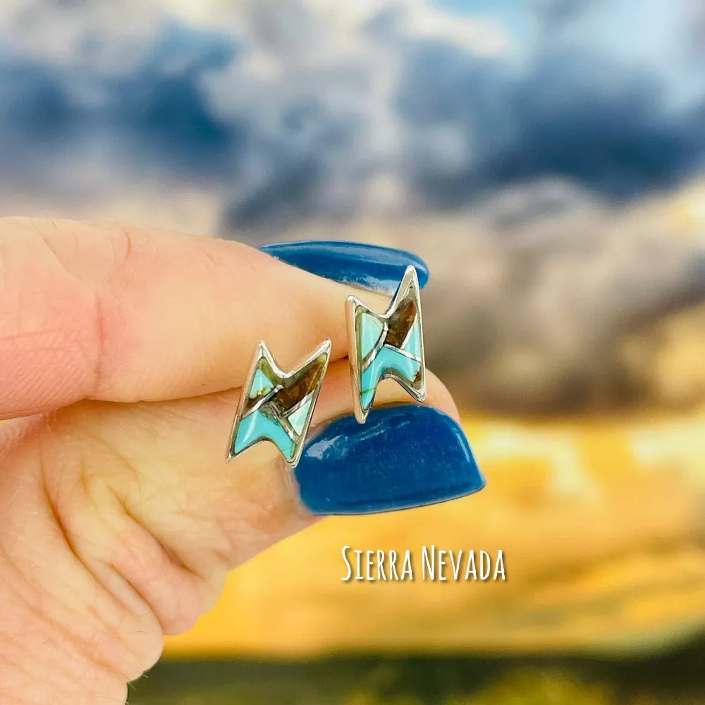 Lightning Bolts {small turquoise earrings}