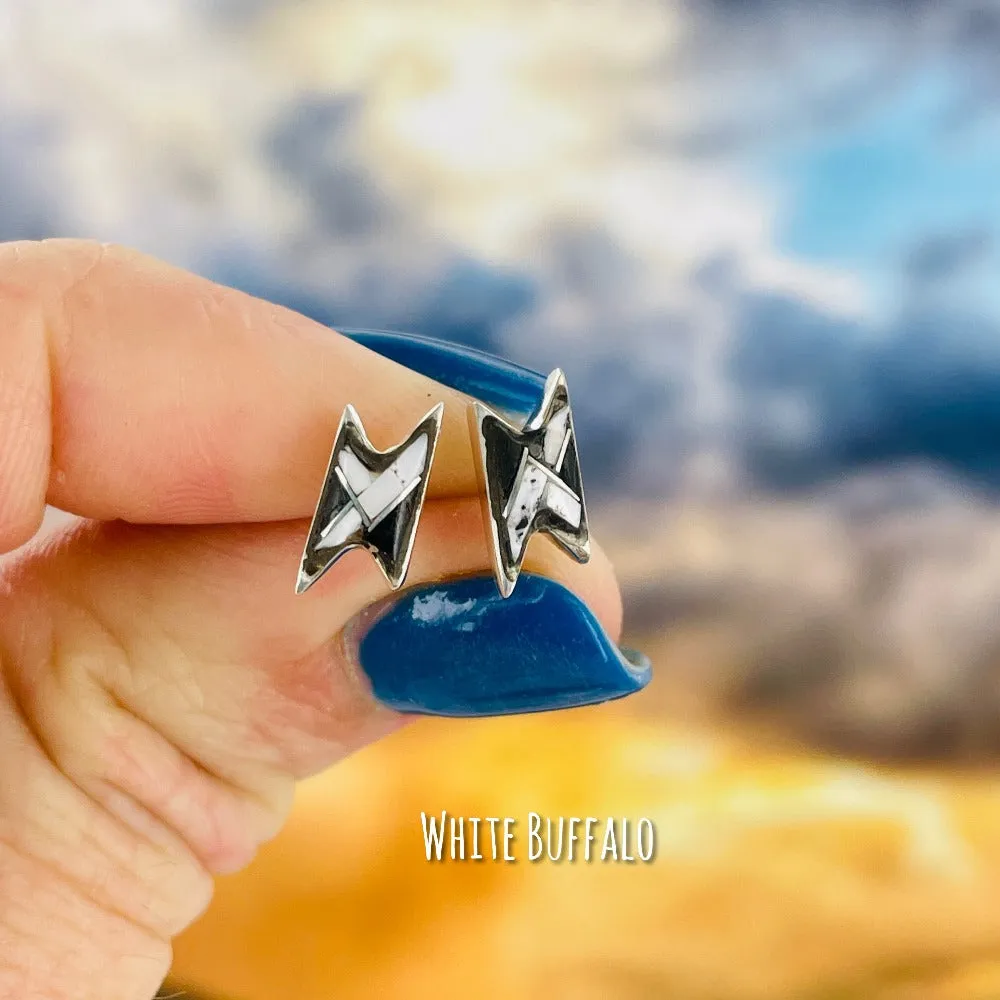 Lightning Bolts {small turquoise earrings}