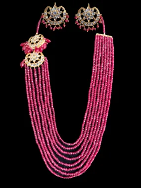 LN45 Darika Multi brooch necklace set in red / ruby beads ( READY TO SHIP )