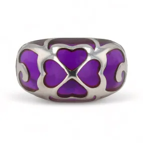 Luxury clover sterling silver 925 purple clover ring unique piece-528368