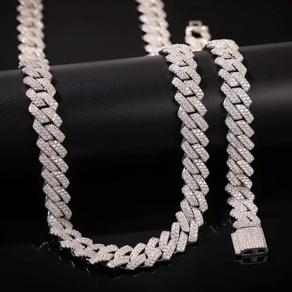 Luxury Iced out Cuban Link Chain and Bracelet