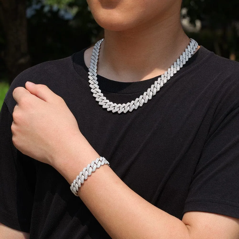 Luxury Iced out Cuban Link Chain and Bracelet