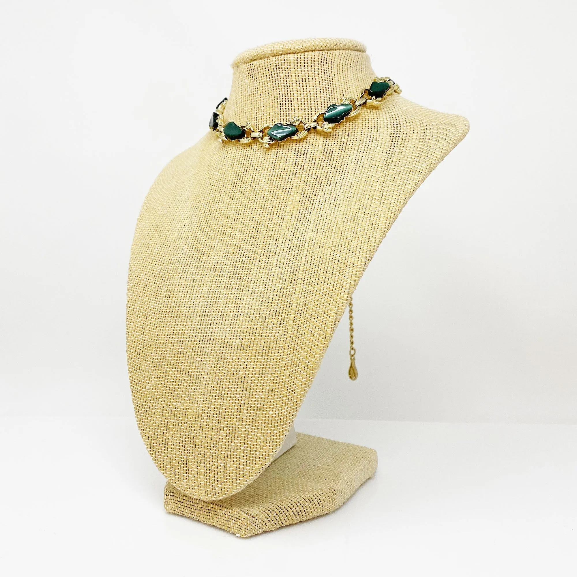 MALENA green and gold choker necklace