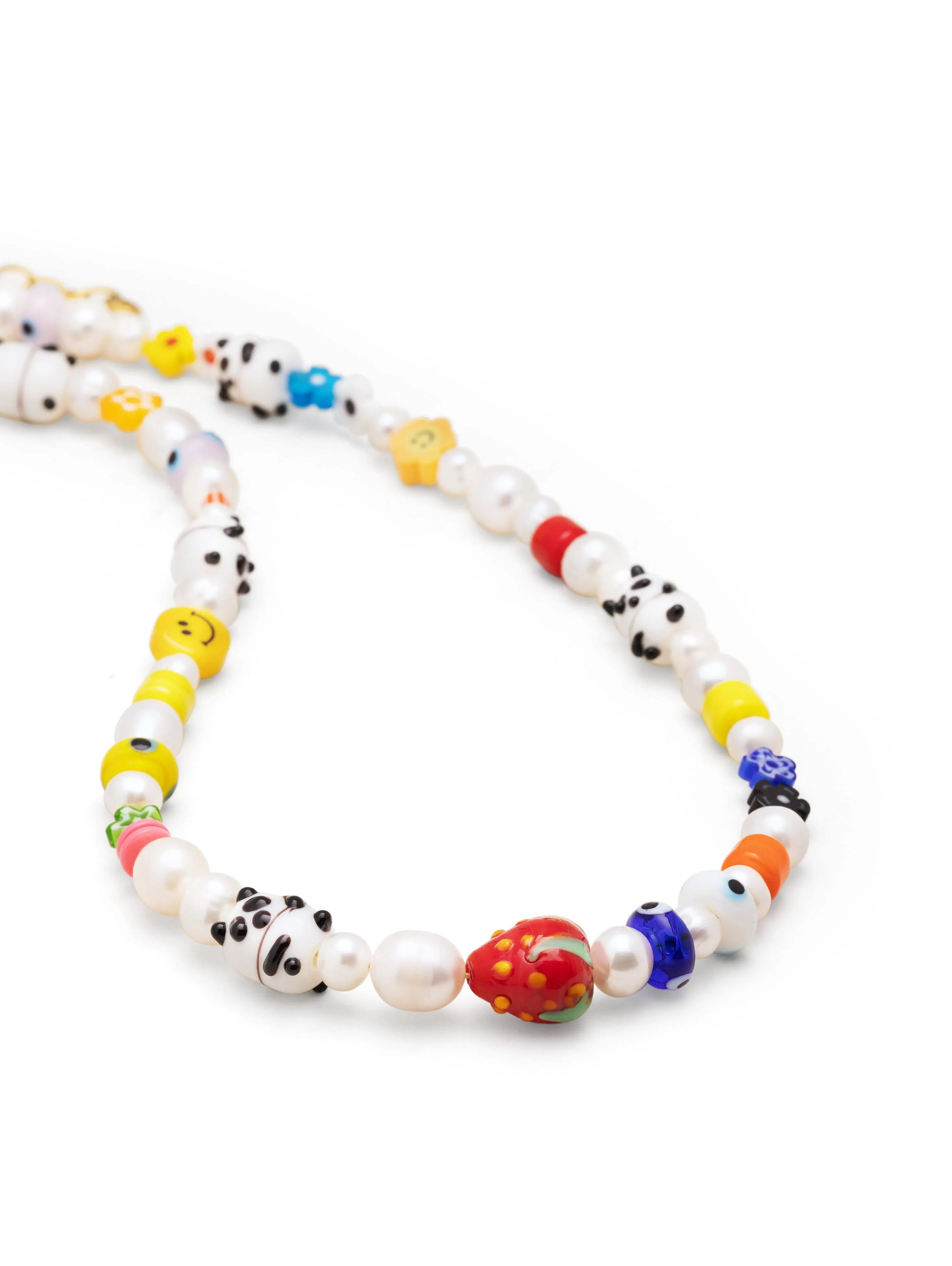 Men's Panda Pearl Choker with Assorted Beads