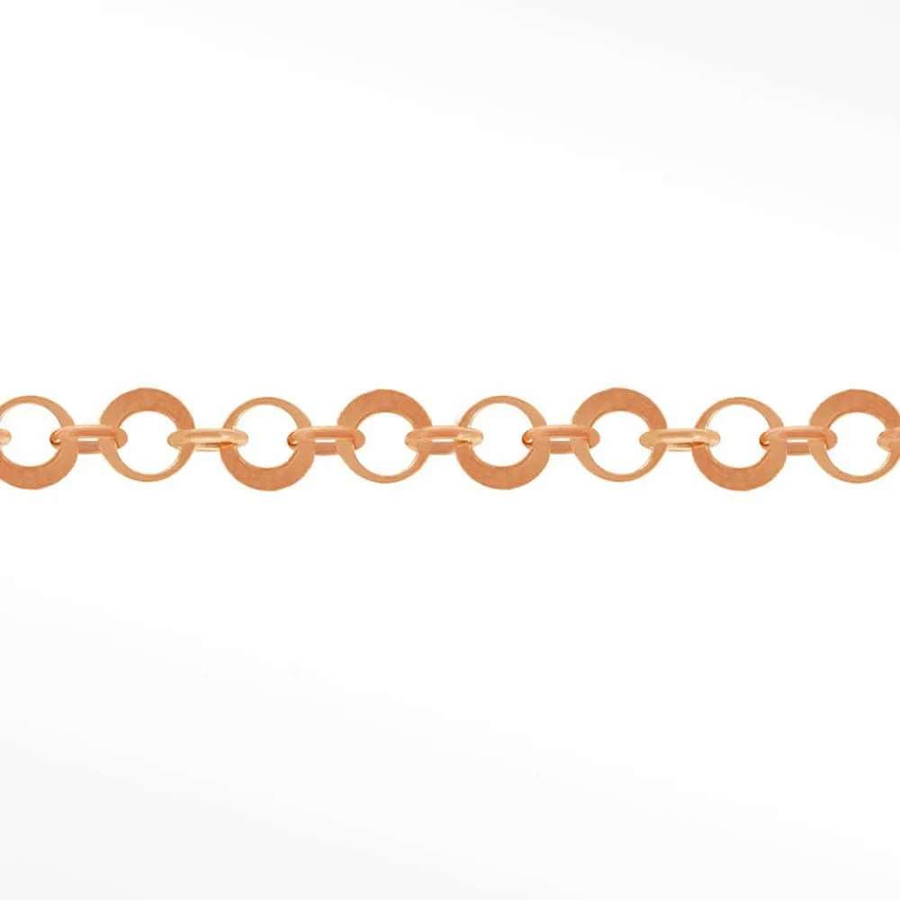 Mirror Hollow Round 3mm 14k Rose Gold Chain Designer Line for Permanent Jewelry Sold by the inch