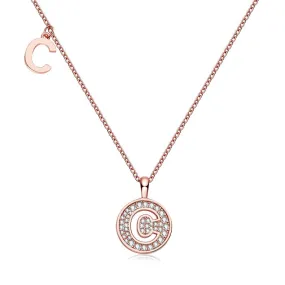 MOISSANITE CIRCLE LETTER NECKLACE