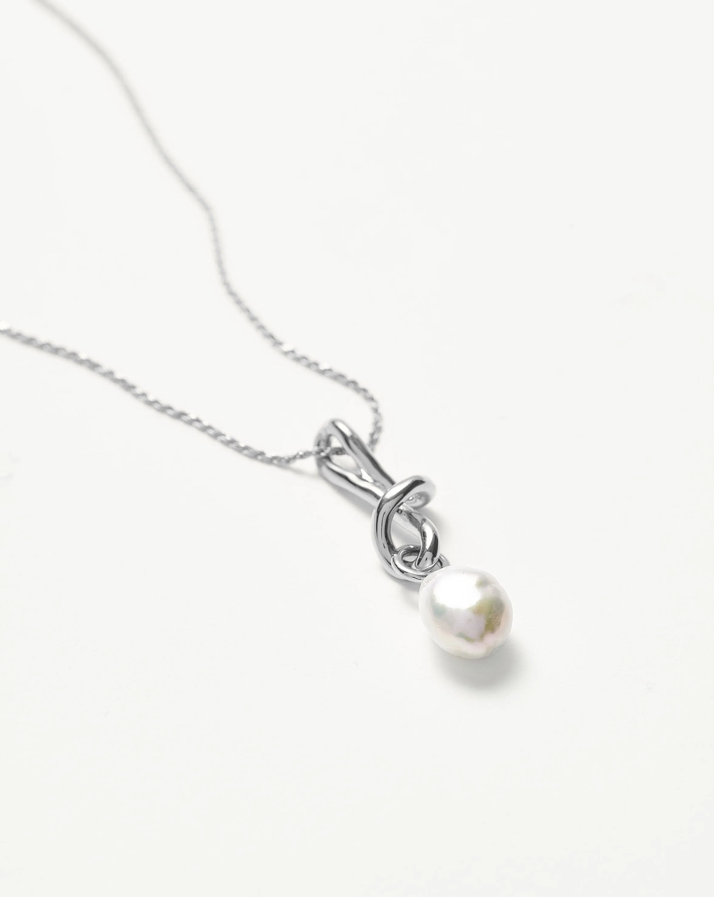 Molten Baroque Pearl Drop Pendant Necklace