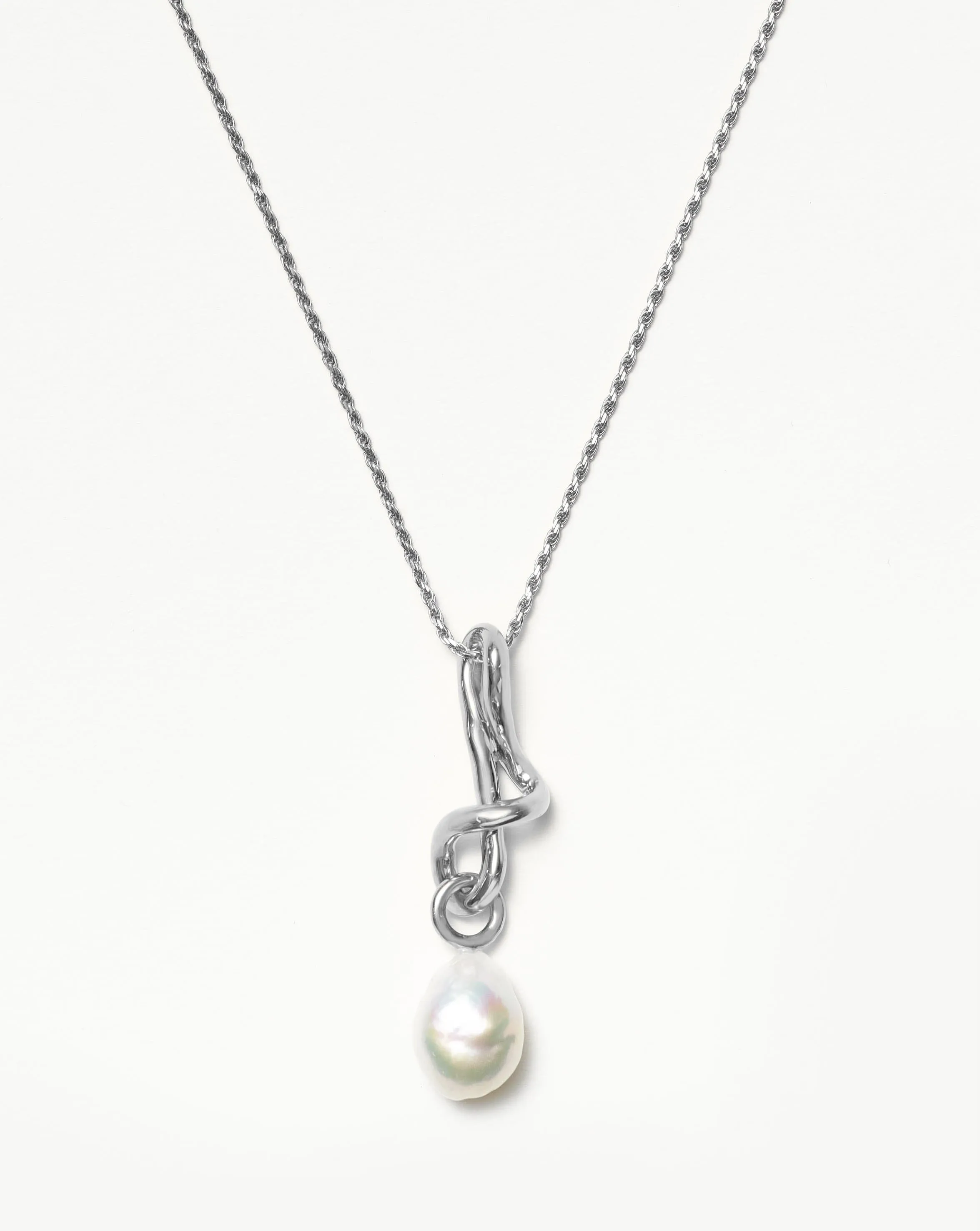 Molten Baroque Pearl Drop Pendant Necklace