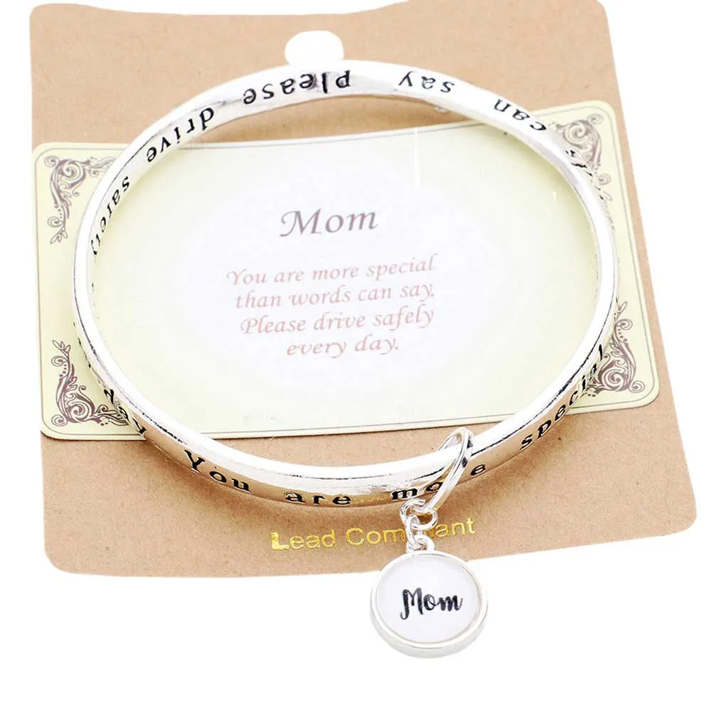 Mom Charm Bangle Bracelet