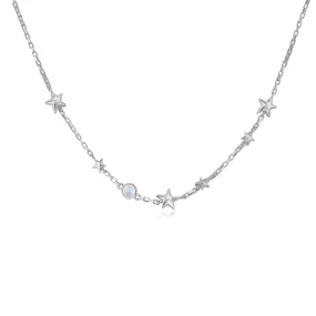 Moonstone Silver Star Choker- Lonely Planet