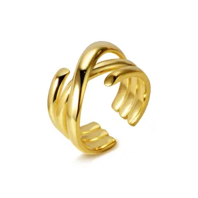 Multi-Layer Wrap Around Crossed Band Ring