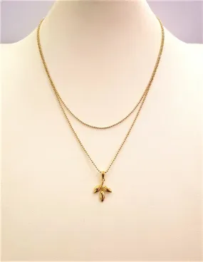 Olive Leaf Pendant Double Chain