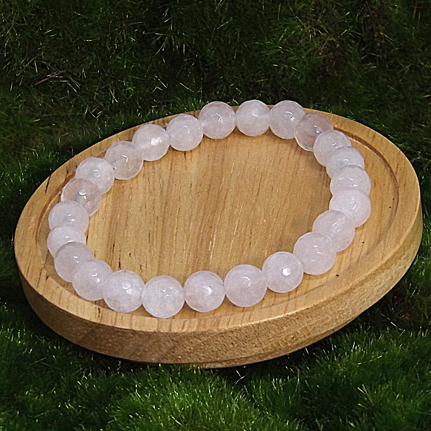 Pale Rose Quartz Gemstone Healing Bracelet for Unconditional Love