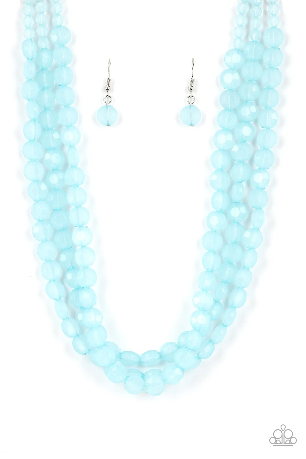 Paparazzi Boundless Bliss - Blue Spun Sugar Crystal-Like Beads Necklace