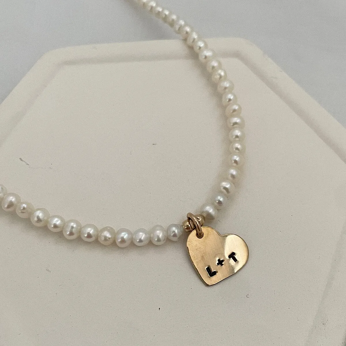 Pearl Heart Choker Necklace