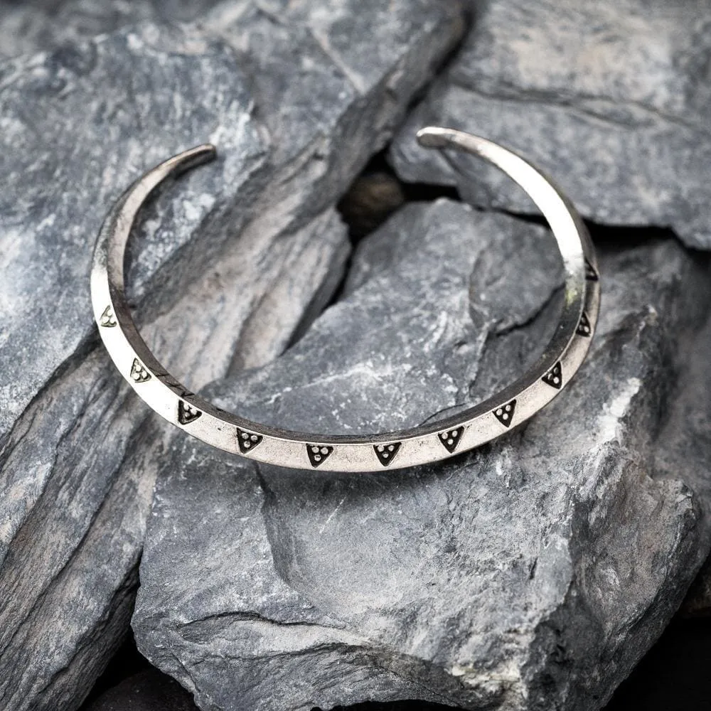 Pewter Triangle Pattern Money Bracelet - Handcrafted in the UK