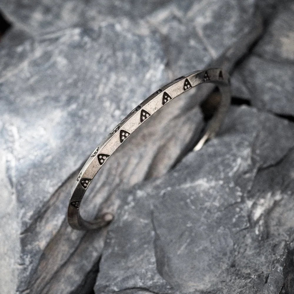 Pewter Triangle Pattern Money Bracelet - Handcrafted in the UK