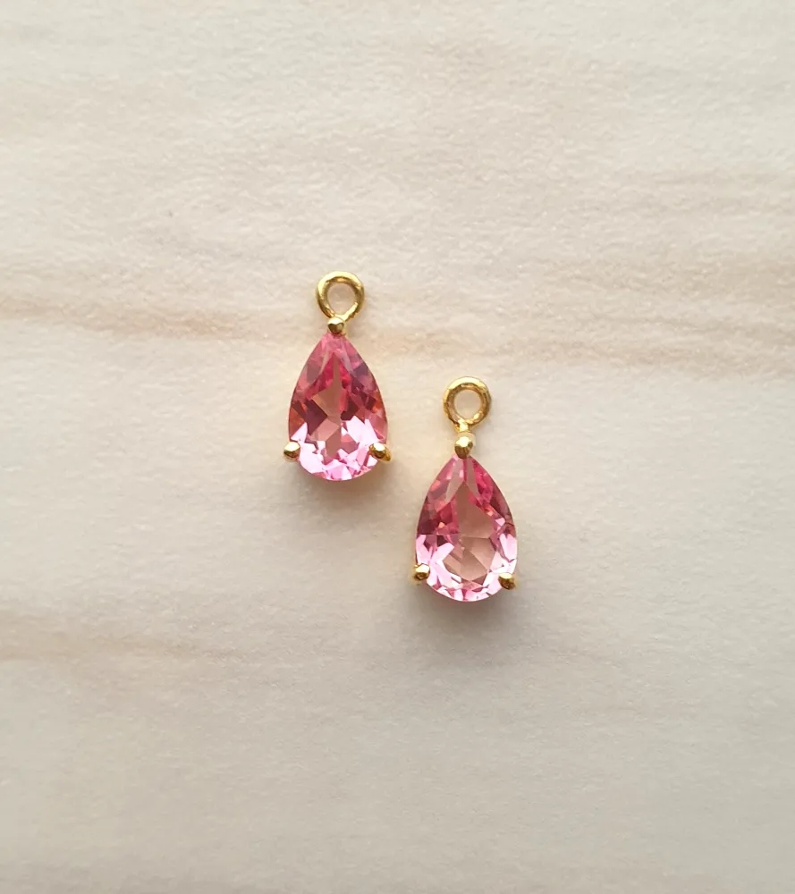 Pink Topaz Detachable Separates Earrings