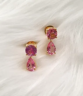 Pink Topaz Detachable Separates Earrings