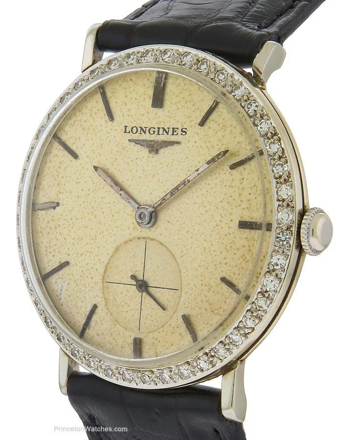 Pre-Owned Vintage Mens Longines Watch -  Circa 60s - 18K - Diamond Bezel