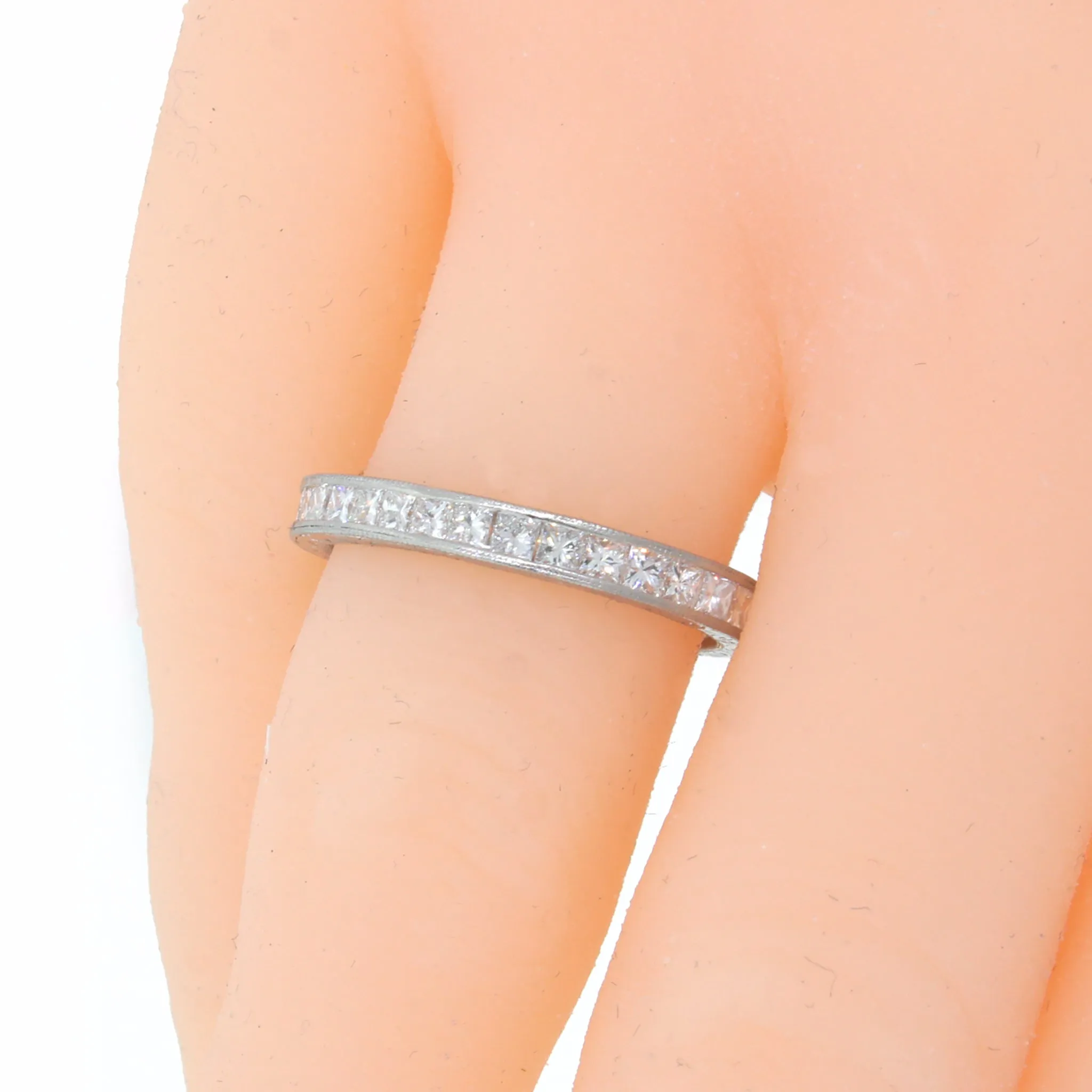 Princess-Cut Diamond Eternity Wedding Band in White Gold