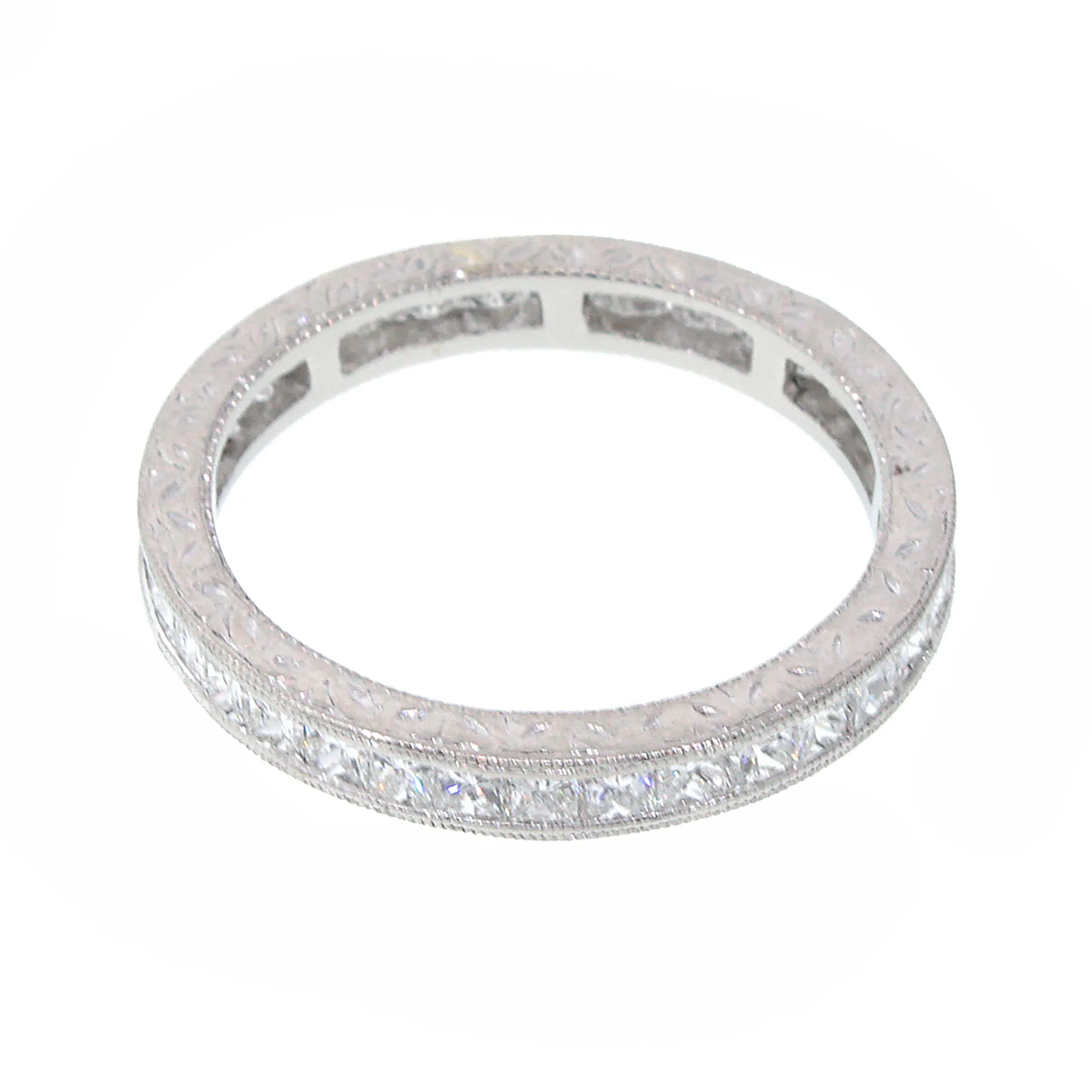 Princess-Cut Diamond Eternity Wedding Band in White Gold