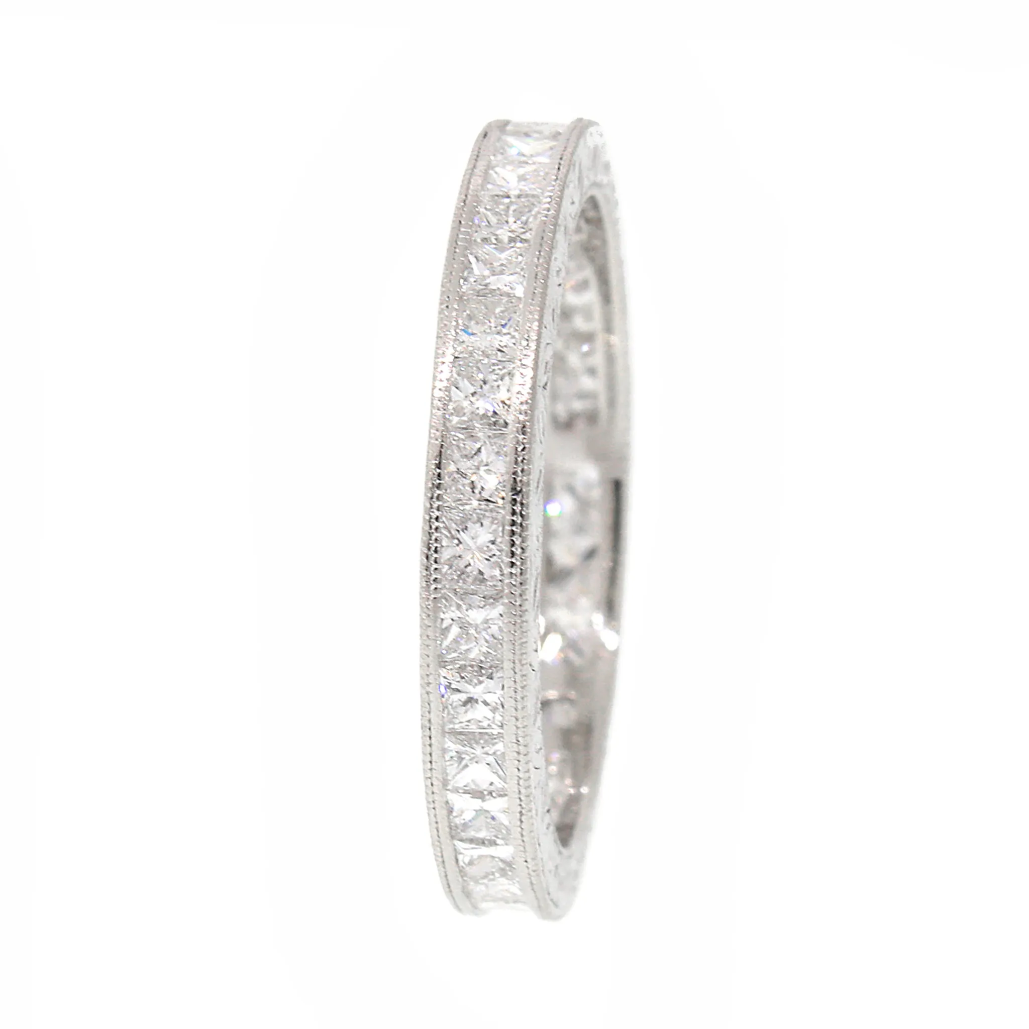 Princess-Cut Diamond Eternity Wedding Band in White Gold