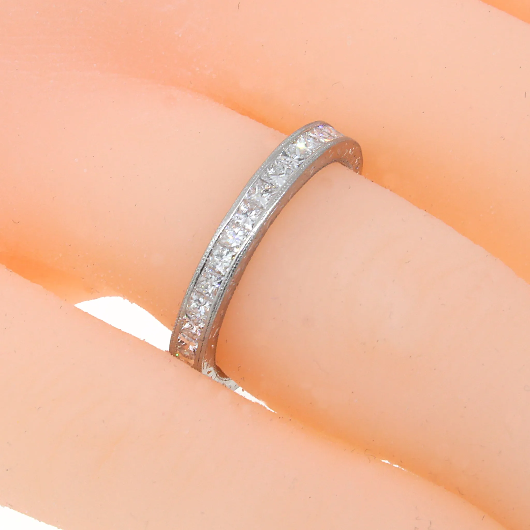 Princess-Cut Diamond Eternity Wedding Band in White Gold