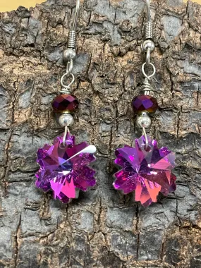 Purple Flower Earrings