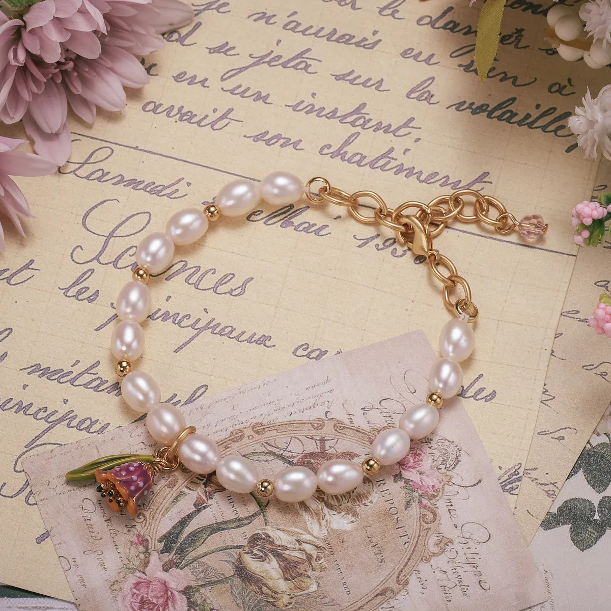 Purple Lily Of The Valley Bracelet