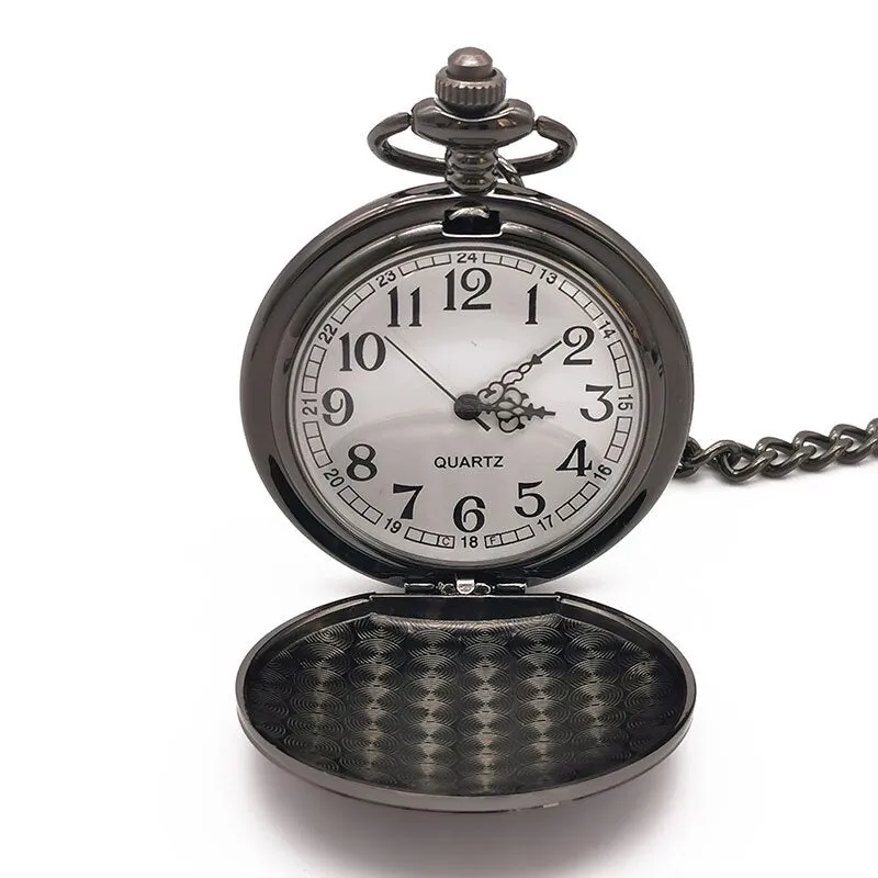 "To My Son" Quartz Necklace Chain Pendant Pocket Watch