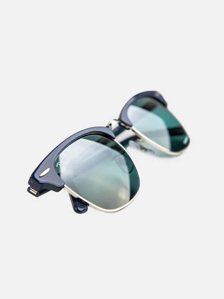 Ray-Ban Clubmaster - Blue on Silver