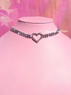 Rhinestone Heart-shape Bling Choker