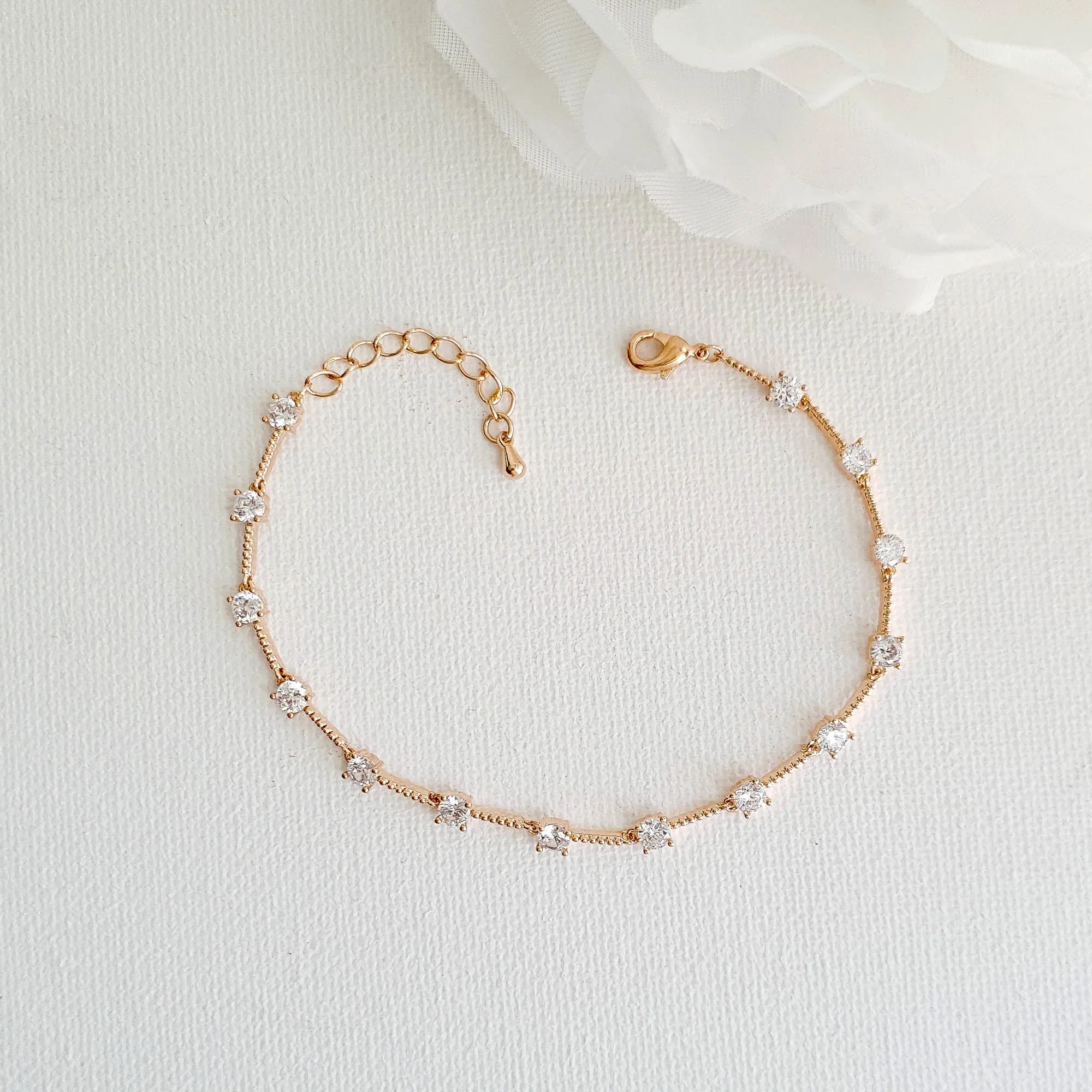 Rose Gold Pearl Drop Necklace Set-Ginger