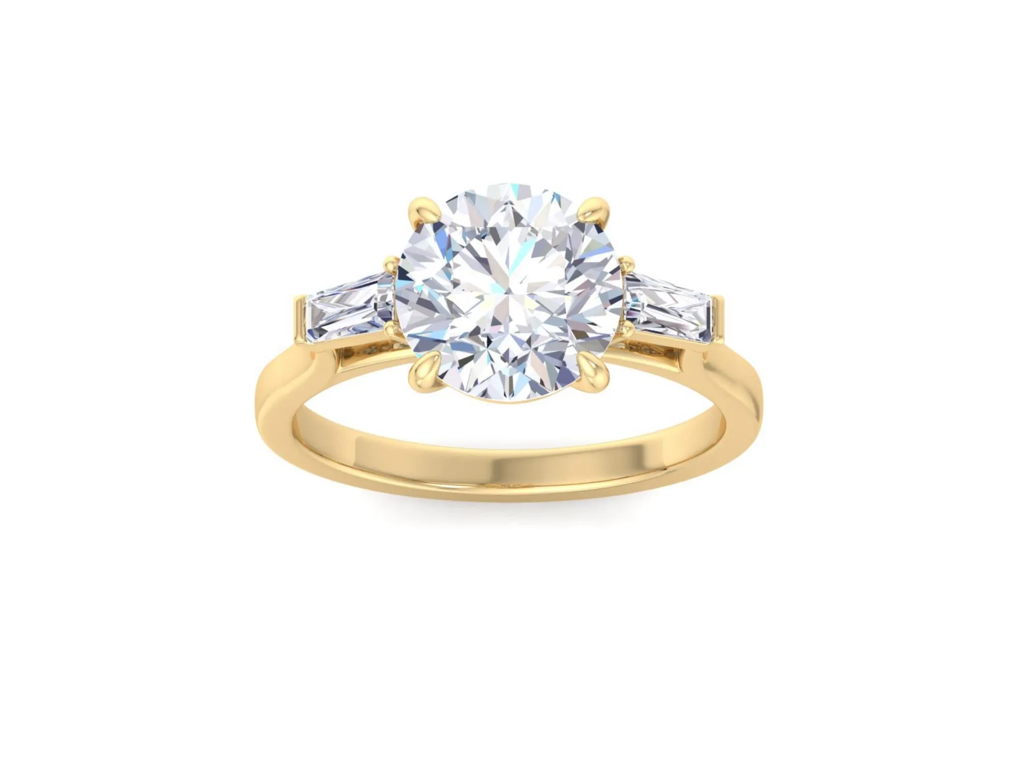 Round Cut Three Stone Lab Grown Diamond Ring