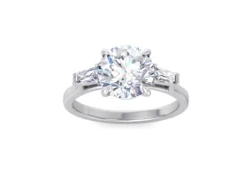 Round Cut Three Stone Lab Grown Diamond Ring