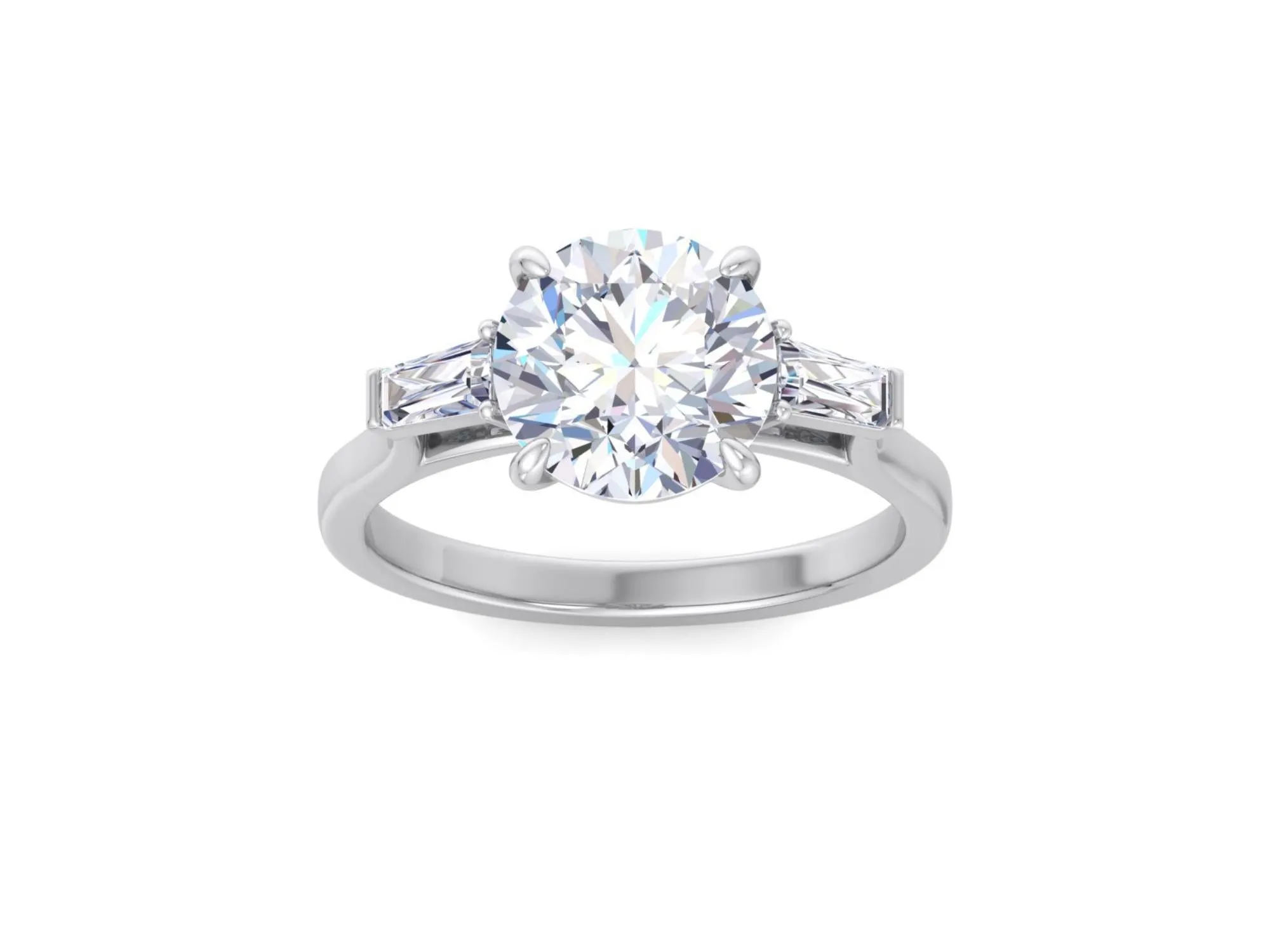 Round Cut Three Stone Lab Grown Diamond Ring