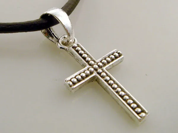 Rubber Cord Choker with Small Cross