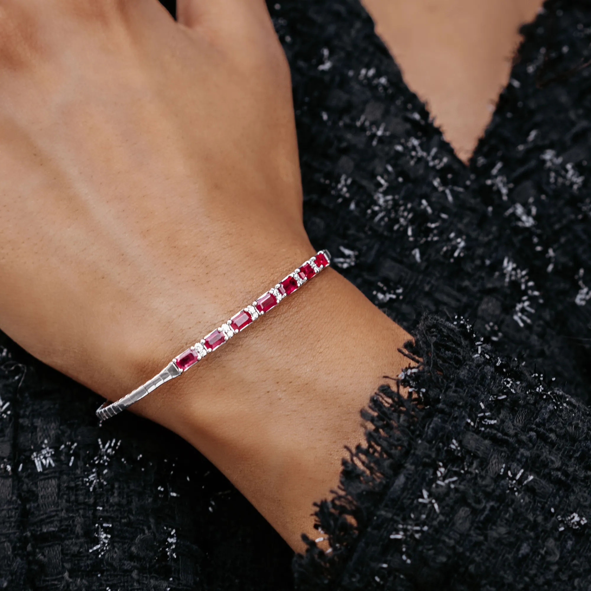 Ruby & Diamond Bangle Bracelet