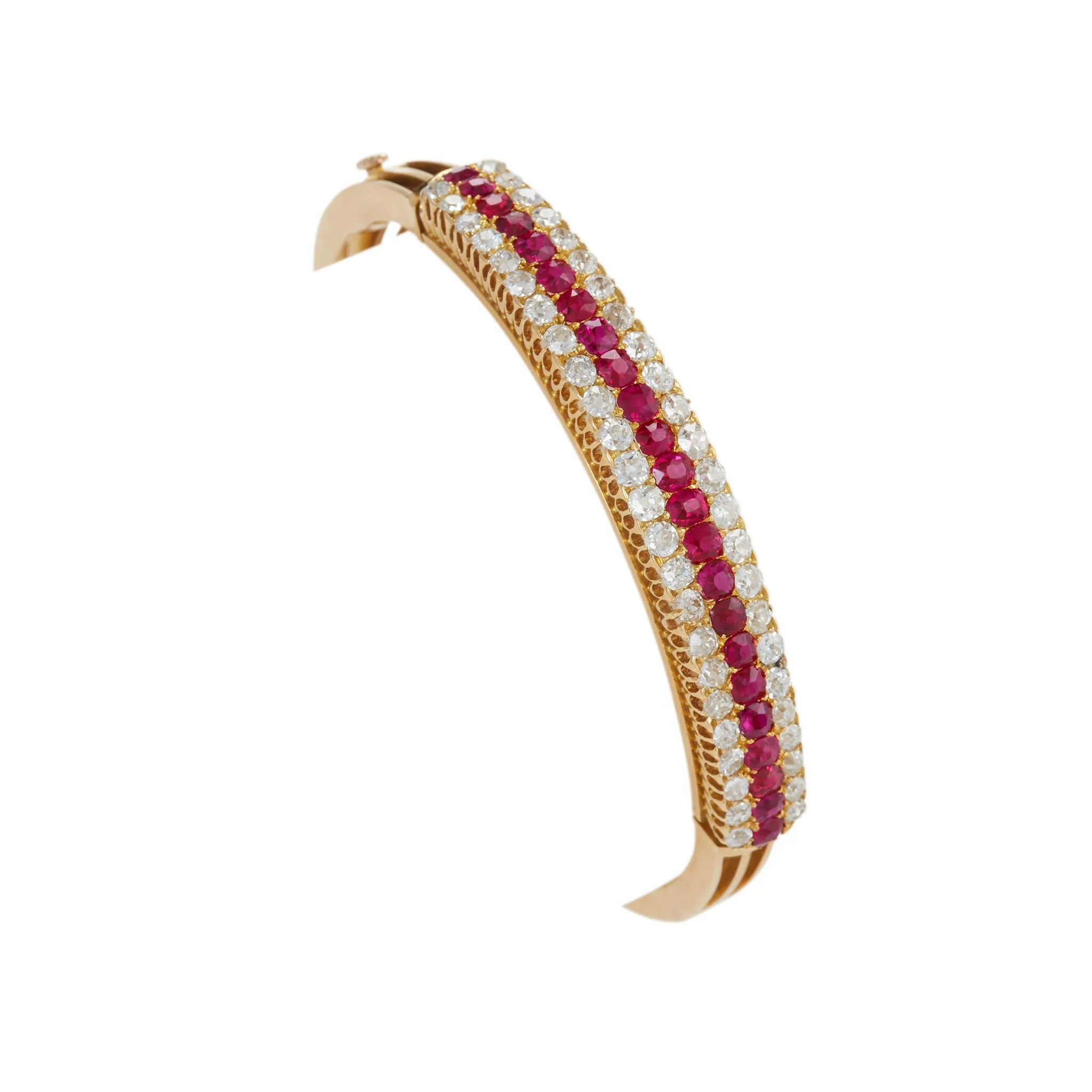 Ruby and Diamond Bangle Bracelet