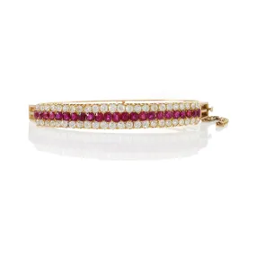 Ruby and Diamond Bangle Bracelet