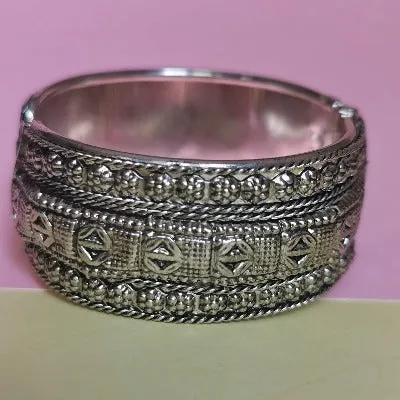 Silver Oxidised Bangle Kada For women