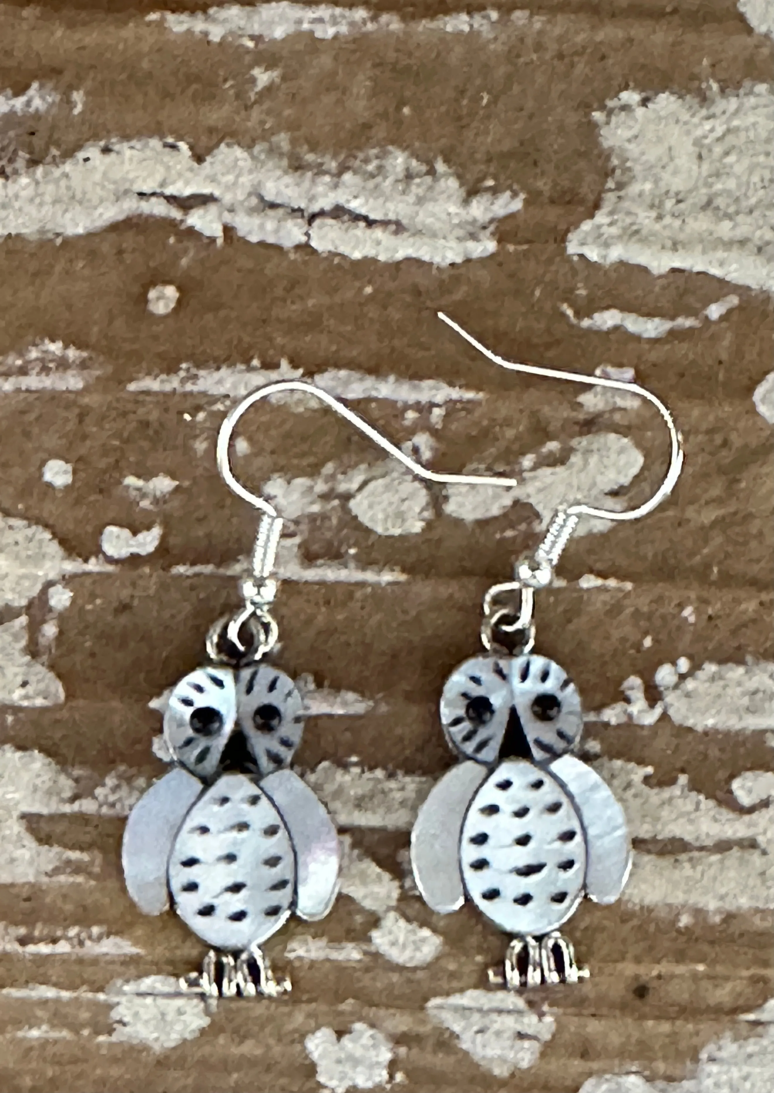 SNOWY OWL Regina Kallestewa Zuni  Silver Earrings