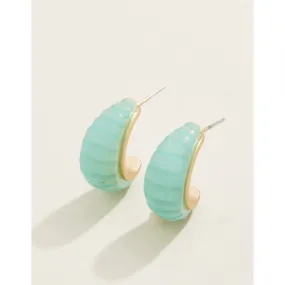 Spartina Carved Hoop Earrings - Jade