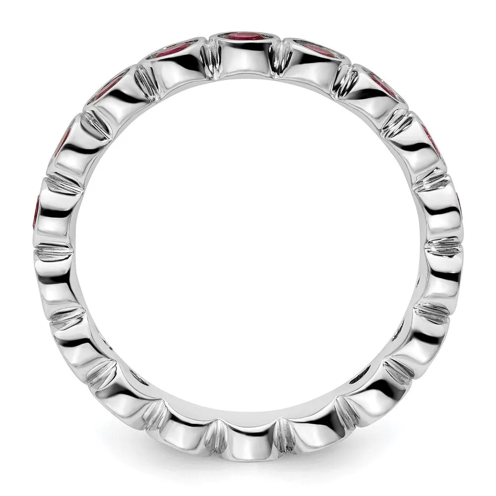 Stackable Expressions Created Ruby Ring in Sterling Silver