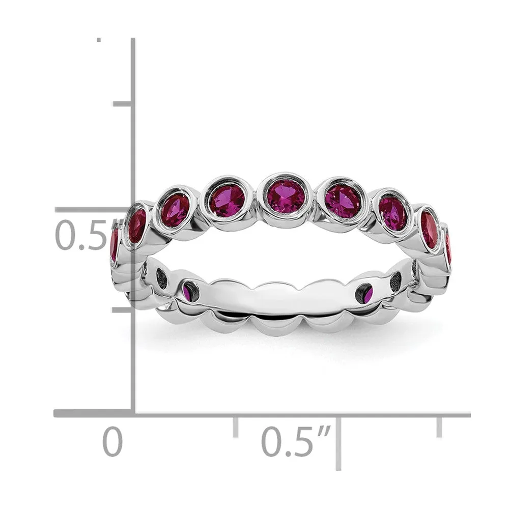 Stackable Expressions Created Ruby Ring in Sterling Silver