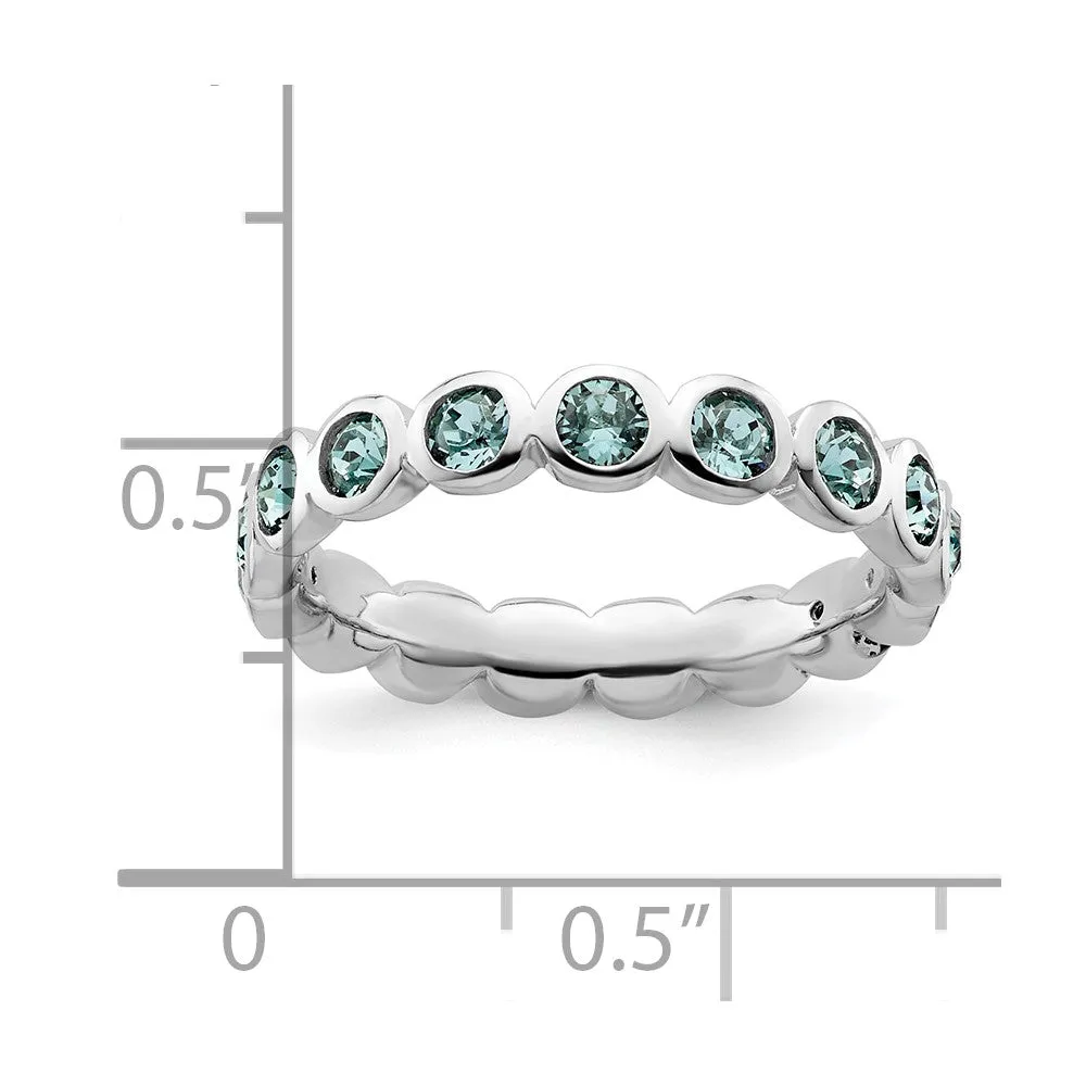 Stackable Expressions December Swarovski Ring in Sterling Silver