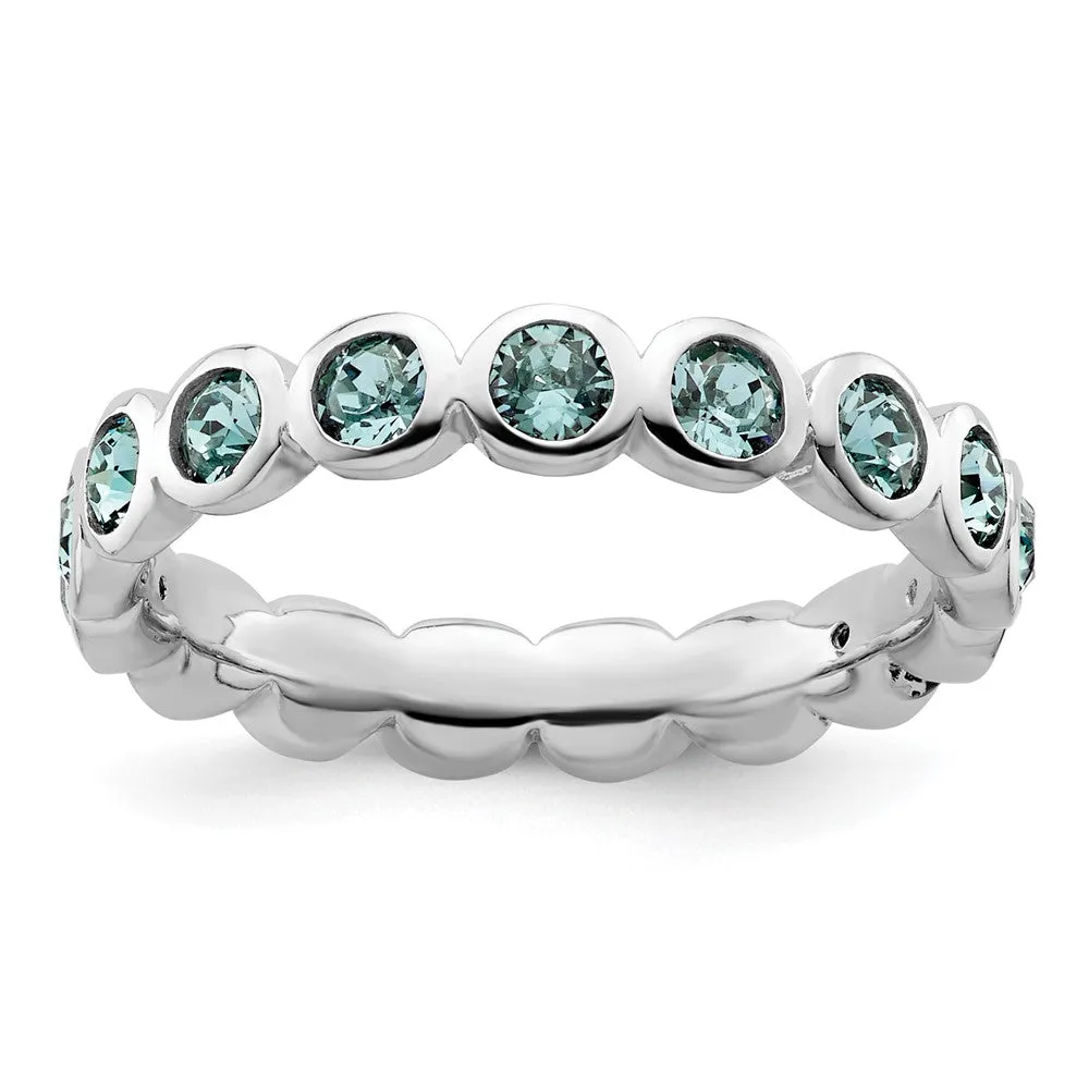 Stackable Expressions December Swarovski Ring in Sterling Silver