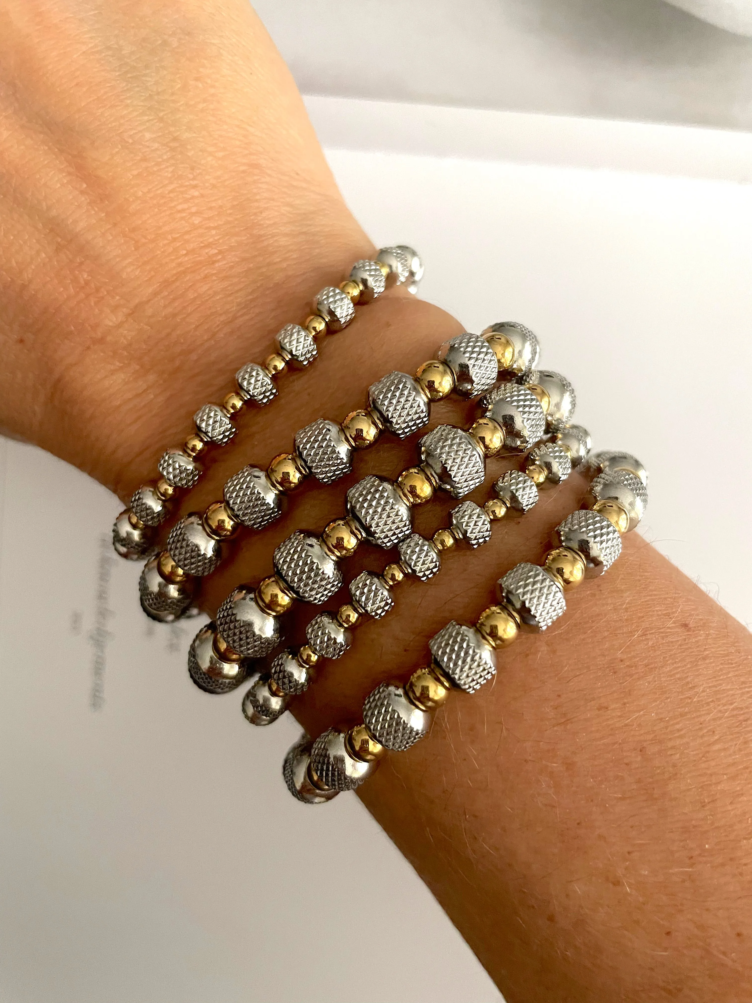 Stainless steel beaded bracelets